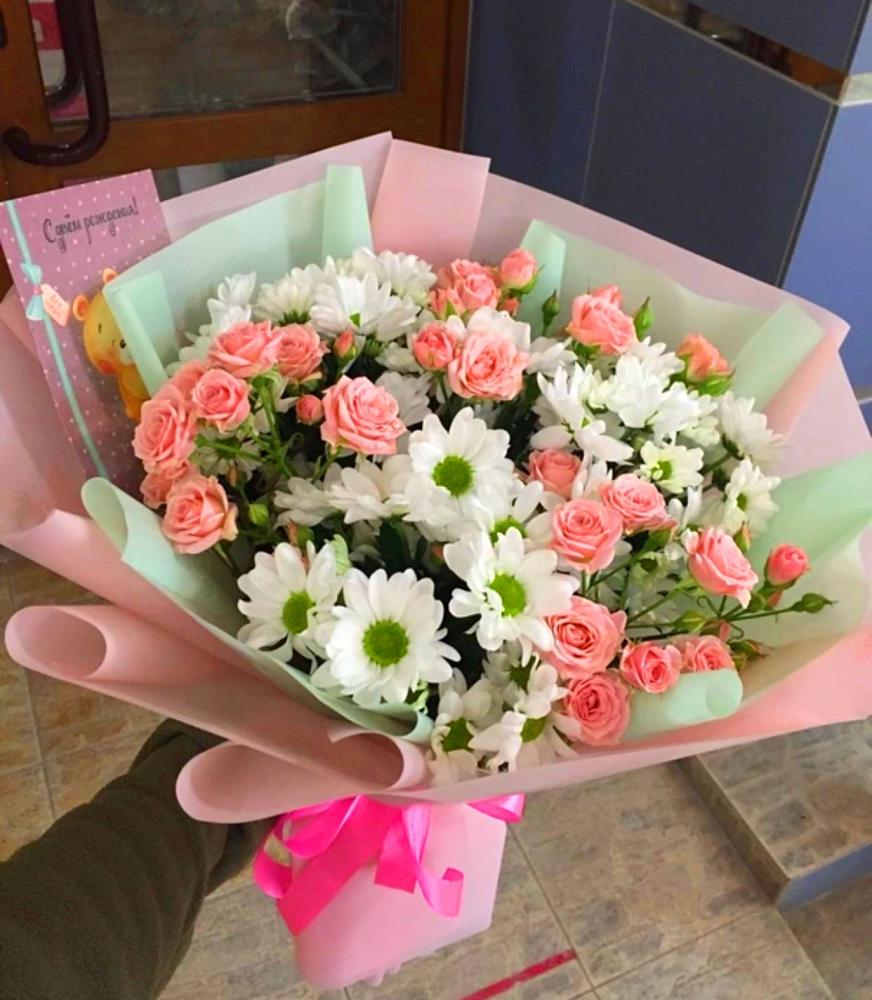 Букет цветов из: Розы и Хризантемы в Лобва