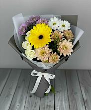 Букет цветов из:  Розы, Герберы и Хризантемы #REPLACE_PRED# Лобва