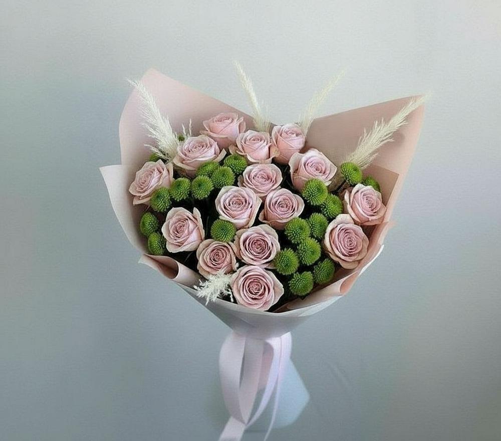 Букет цветов из: Розы и Хризантемы в Лобва