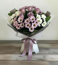 Букет цветов из:  Хризантемы и Розы в Лобва