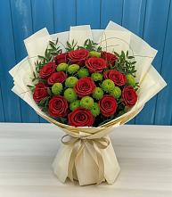 Букет цветов из:  Розы и Хризантемы #REPLACE_PRED# Лобва